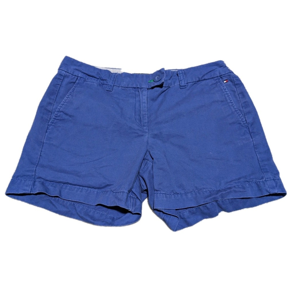 Tommy Hilfiger Shorts Womens Size 4 Blue Cotton Mid Rise Casual‎